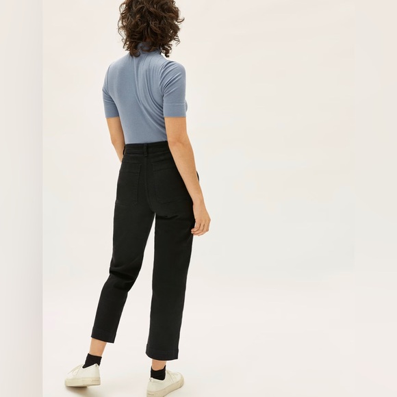 Everlane The Straight Leg Crop Black Jeans Size 6 - Picture 4 of 10